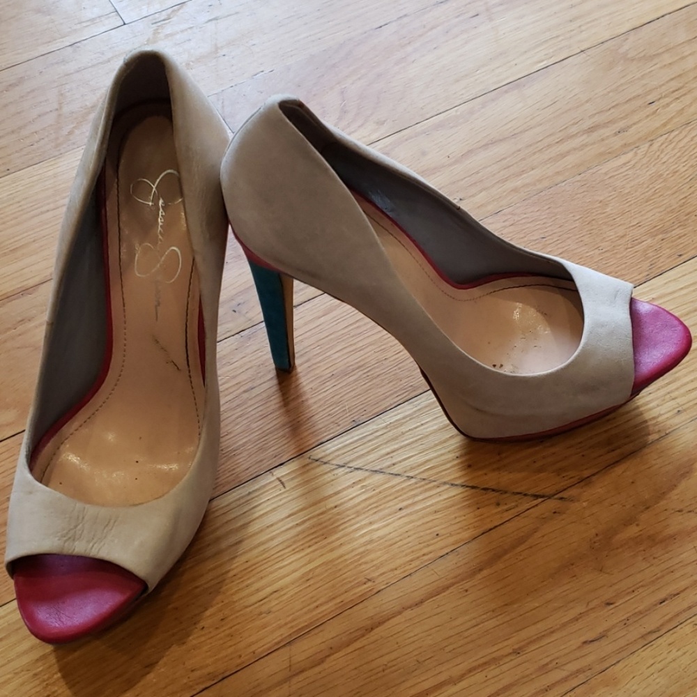 Jessica Simpson colorful pumps